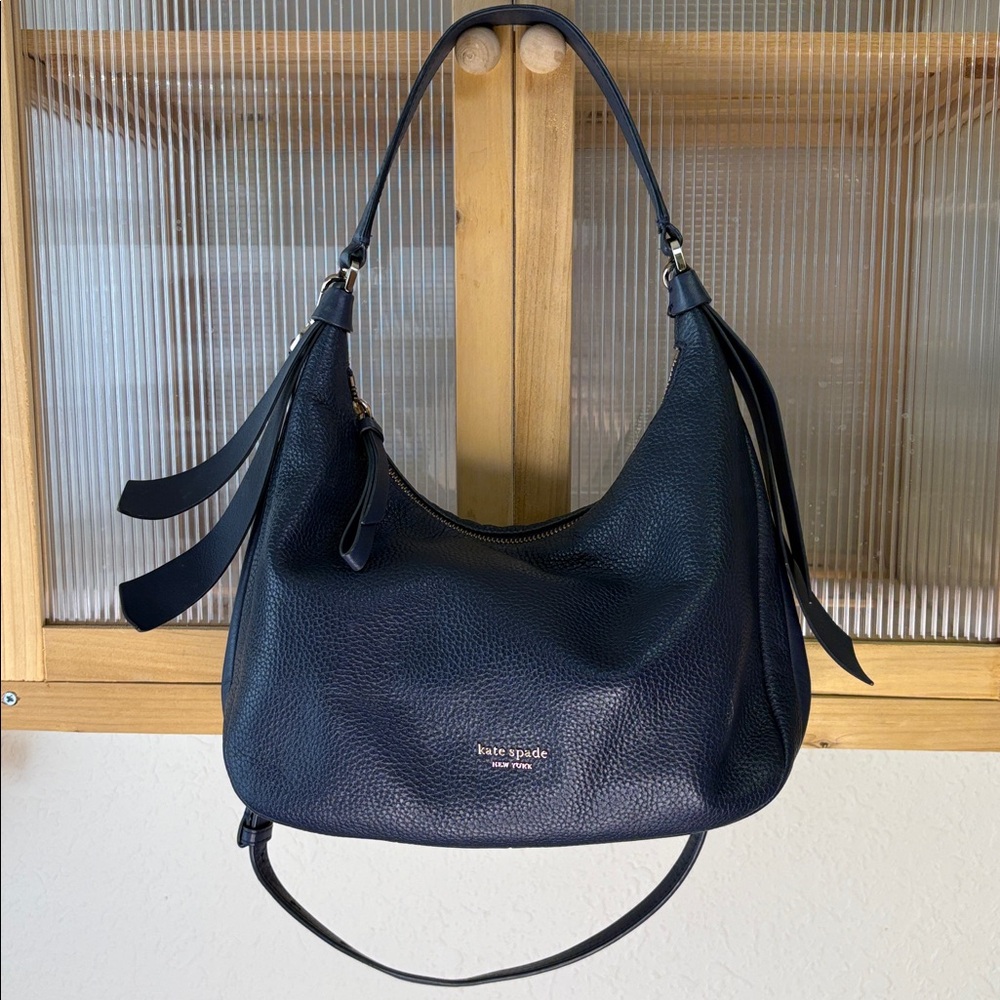 Kate Spade Midnight Blue Pebbled Leather Hobo Bag✨